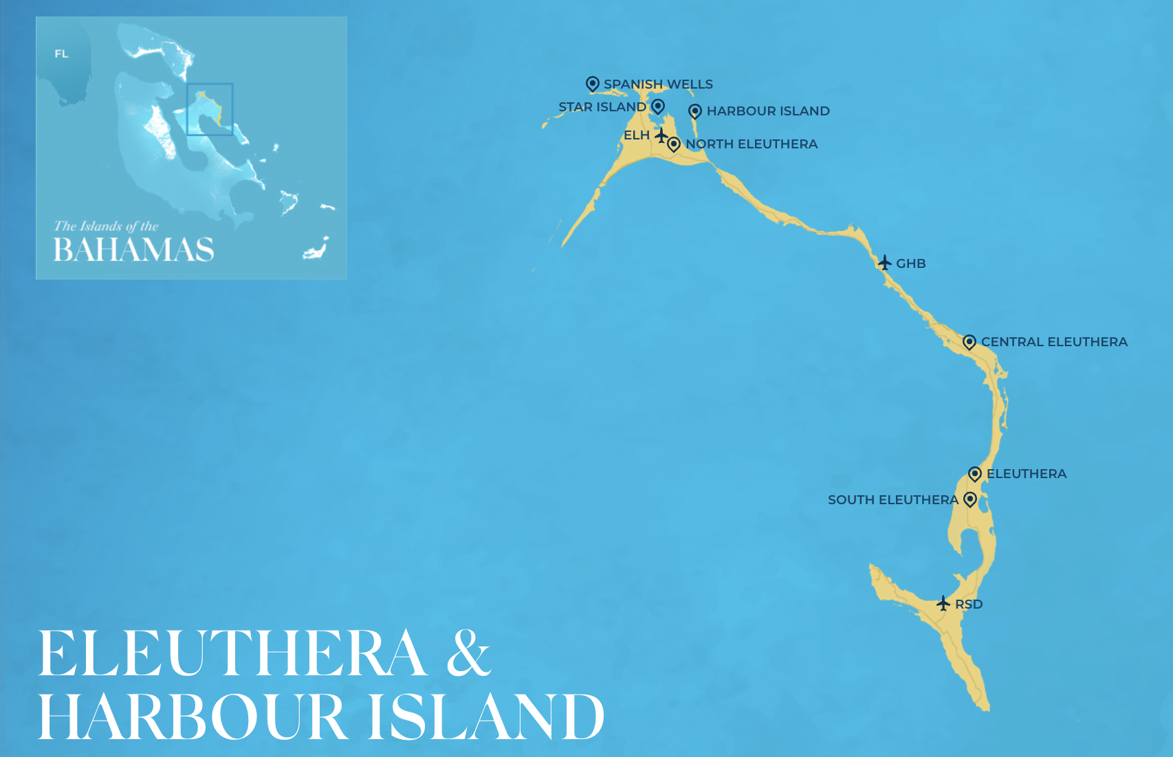 Eleuthera Harbour Island Map Bahamas
